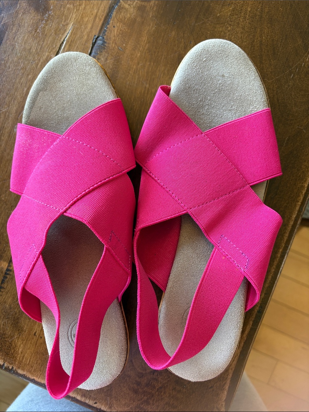 Atlantic Charleston shoe women’s Hot Pink Cross-Band Elastic Sandals size8